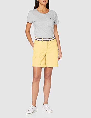 Tommy Hilfiger Gmd Cotton Tencel Slim Bermuda Vaqueros, Amarillo (Sunray Zfb), 90 (Talla del Fabricante: 34) para Mujer