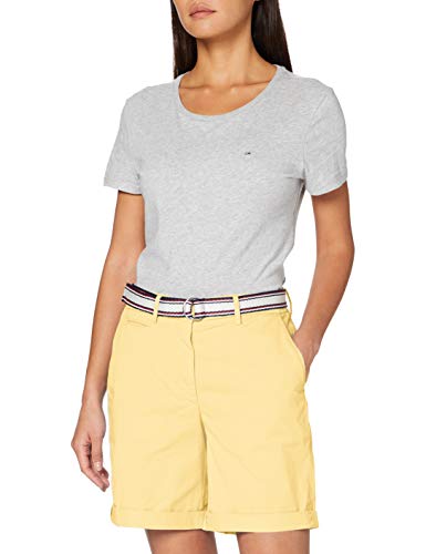 Tommy Hilfiger Gmd Cotton Tencel Slim Bermuda Vaqueros, Amarillo (Sunray Zfb), 90 (Talla del Fabricante: 34) para Mujer