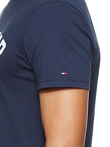 Tommy Hilfiger Logo Camiseta de Cuello Redondo,Perfecta para El Tiempo Libre, Azul (Navy Blazer), L para Hombre Tommy Hilfiger Logo Camiseta de Cuello Redondo,Perfecta para El Tiempo Libre, Azul (Navy Blazer), L para Hombre