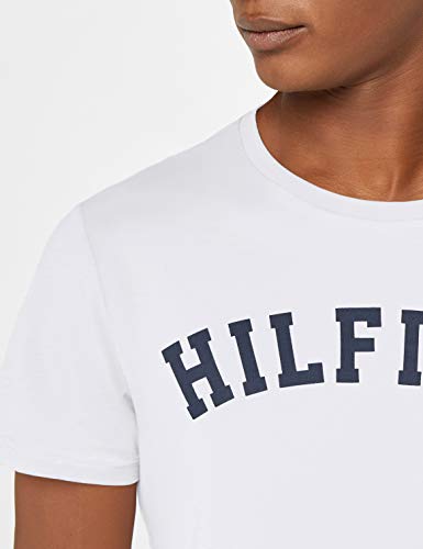 Tommy Hilfiger Logo Camiseta de Cuello Redondo,Perfecta para El Tiempo Libre, Blanco (White), L para Hombre Tommy Hilfiger Logo Camiseta de Cuello Redondo,Perfecta para El Tiempo Libre, Blanco (White), L para Hombre