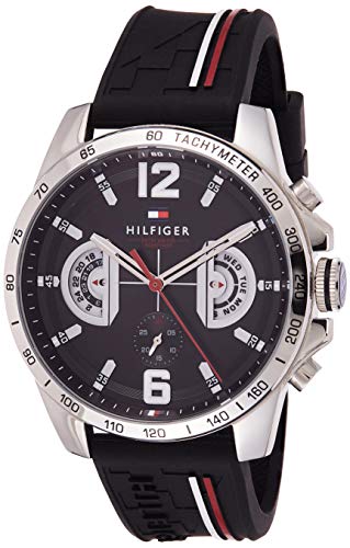 Tommy Hilfiger Reloj Multiesfera para Hombre de Cuarzo con Correa en Silicona 1791473