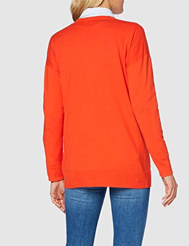 Tommy Hilfiger Soft Cotton Cardi LS Suéter, Oxidized Orange, XL para Mujer