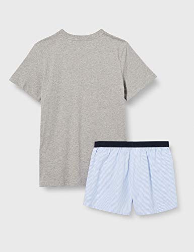Tommy Hilfiger SS Short Set Woven Print Pijama, Gris, 12-13 aƱos (Talla del Fabricante:) para NiƱas Tommy Hilfiger SS Short Set Woven Print Pijama, Gris, 12-13 aƱos (Talla del Fabricante:) para NiƱas