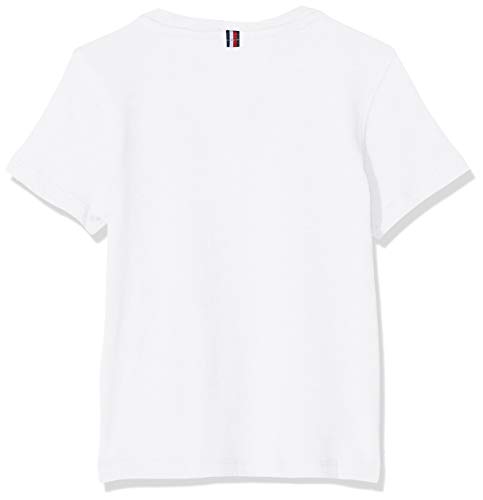 Tommy Hilfiger T Camiseta Básica de Manga Corta, Blanco (Bright White), 164 (Talla del Fabricante: 14-15) para Niños