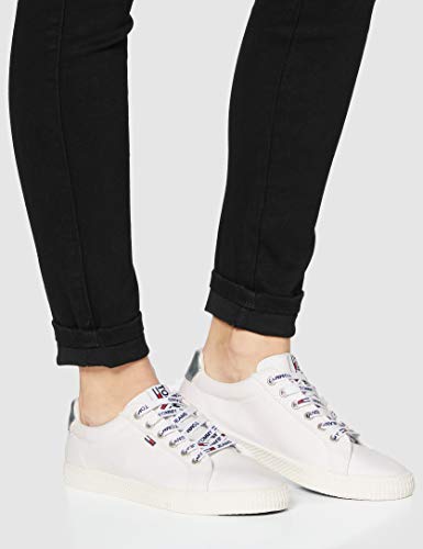 Tommy Hilfiger Tommy Jeans Casual Sneaker, Zapatillas Mujer, Blanco (White 100), 37 EU