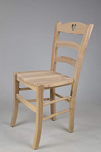 Tommychairs - Set 4 sillas Cuore para Cocina y Comedor, Estructura en Madera de Haya lijada, no tratada, 100% Natural y Asiento en Madera Tommychairs - Set 4 sillas Cuore para Cocina y Comedor, Estructura en Madera de Haya lijada, no tratada, 100% Natural y Asiento en Madera
