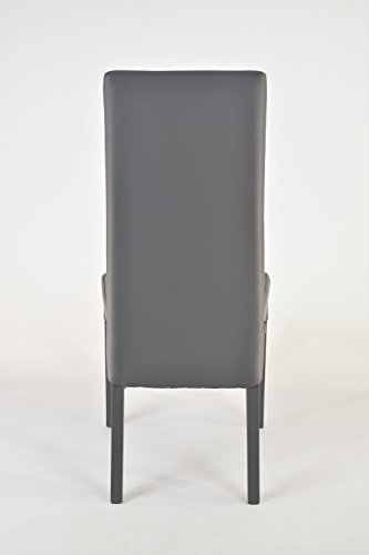 Tommychairs - Set 4 sillas Luisa para Cocina, Comedor, Bar y Restaurante, solida Estructura en Madera de Haya y Asiento tapizado en Polipiel Gris Oscuro Tommychairs - Set 4 sillas Luisa para Cocina, Comedor, Bar y Restaurante, solida Estructura en Madera de Haya y Asiento tapizado en Polipiel Gris Oscuro
