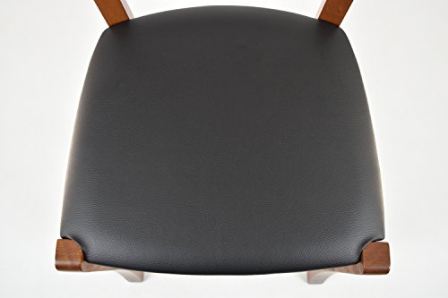 Tommychairs - Set 6 sillas Cross para Cocina y Comedor, Estructura en Madera de Haya Color Nuez Claro y Asiento tapizado en Polipiel Color Negro Tommychairs - Set 6 sillas Cross para Cocina y Comedor, Estructura en Madera de Haya Color Nuez Claro y Asiento tapizado en Polipiel Color Negro