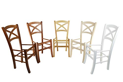Tommychairs - Set 6 sillas Cross para Cocina y Comedor, Estructura en Madera de Haya Color Nuez Claro y Asiento tapizado en Polipiel Color Negro Tommychairs - Set 6 sillas Cross para Cocina y Comedor, Estructura en Madera de Haya Color Nuez Claro y Asiento tapizado en Polipiel Color Negro