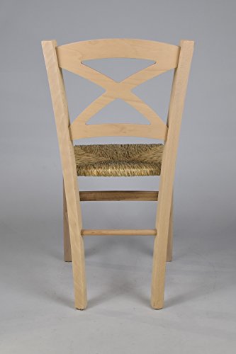 Tommychairs - Set 6 sillas Cross para Cocina y Comedor, Estructura en Madera de Haya lijada, no tratada, 100% Natural y Asiento en Paja Tommychairs - Set 6 sillas Cross para Cocina y Comedor, Estructura en Madera de Haya lijada, no tratada, 100% Natural y Asiento en Paja