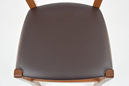 Tommychairs - Set 6 sillas Venice para Cocina y Comedor, Estructura en Madera de Haya Color Nuez Claro y Asiento tapizado en Polipiel Color Moka Tommychairs - Set 6 sillas Venice para Cocina y Comedor, Estructura en Madera de Haya Color Nuez Claro y Asiento tapizado en Polipiel Color Moka