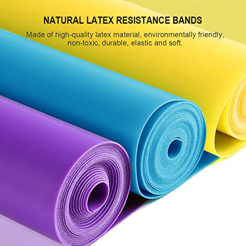 Tompig Bandas Elasticas Fitness Set de 3, Cintas Elásticas con 3 Niveles de Resistencia, Bandas Elásticas para Fisioterapia, Yoga, Pilates, Fitness,Entrenamiento en el hogar