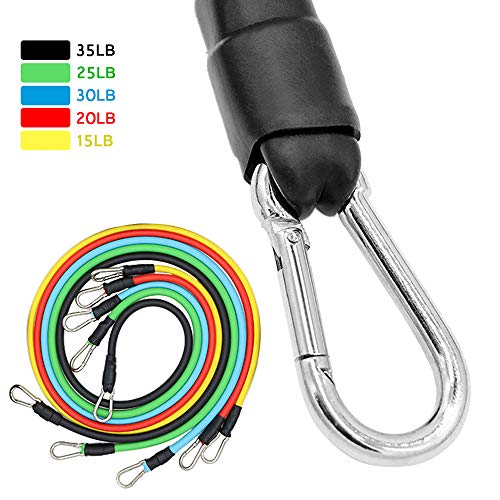 TOMSHOO 14pcs Juego de Bandas Resistencia, 5 Tubos Resistencia de Látex/3 Bandas Elásticas Fitness/2 Manijas/2 Correas de Tobillo/Ancla de Puerta con Bolsa para Deporte y Musculación TOMSHOO 14pcs Juego de Bandas Resistencia, 5 Tubos Resistencia de Látex/3 Bandas Elásticas Fitness/2 Manijas/2 Correas de Tobillo/Ancla de Puerta con Bolsa para Deporte y Musculación