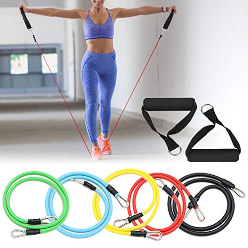TOMSHOO 14pcs Juego de Bandas Resistencia, 5 Tubos Resistencia de Látex/3 Bandas Elásticas Fitness/2 Manijas/2 Correas de Tobillo/Ancla de Puerta con Bolsa para Deporte y Musculación TOMSHOO 14pcs Juego de Bandas Resistencia, 5 Tubos Resistencia de Látex/3 Bandas Elásticas Fitness/2 Manijas/2 Correas de Tobillo/Ancla de Puerta con Bolsa para Deporte y Musculación