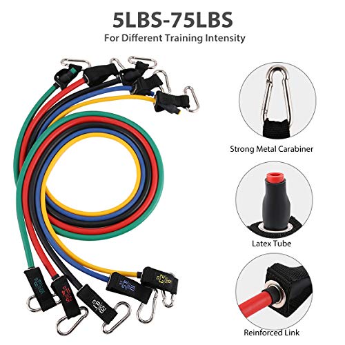TOMSHOO Bandas Elásticas Resistencia Juego de 17, Bandas Elasticas Fitness con Manijas,Ancla de Puerta,Correas de Tobillo para Entrenamiento Fisioterapia Yoga Pilates TOMSHOO Bandas Elásticas Resistencia Juego de 17, Bandas Elasticas Fitness con Manijas,Ancla de Puerta,Correas de Tobillo para Entrenamiento Fisioterapia Yoga Pilates