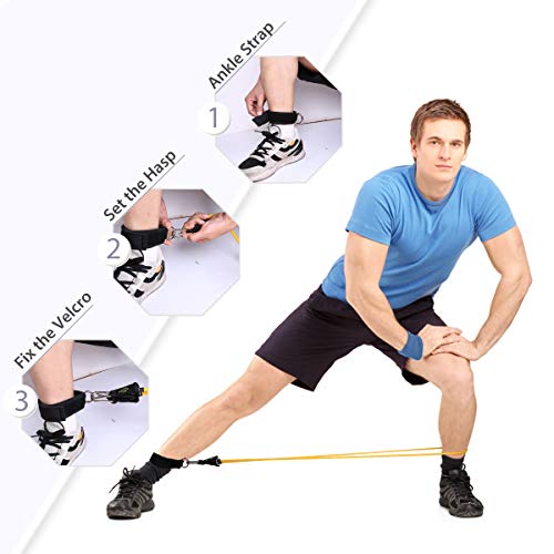 TOMSHOO Bandas Elásticas Resistencia Juego de 17, Bandas Elasticas Fitness con Manijas,Ancla de Puerta,Correas de Tobillo para Entrenamiento Fisioterapia Yoga Pilates TOMSHOO Bandas Elásticas Resistencia Juego de 17, Bandas Elasticas Fitness con Manijas,Ancla de Puerta,Correas de Tobillo para Entrenamiento Fisioterapia Yoga Pilates