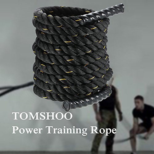TOMSHOO Cuerda de Batalla Battle Rope Cuerda Fitness Formación Ejercicio de Diámetro de 38mm Longitud de 10m