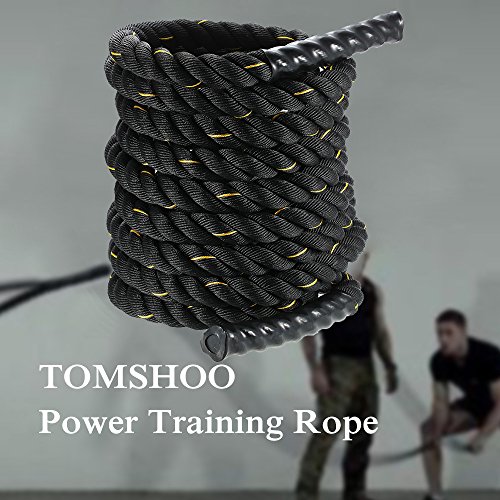 TOMSHOO Cuerda de Batalla Battle Rope Cuerda Fitness Formación Ejercicio de Diámetro de 38mm Longitud de 10m TOMSHOO Cuerda de Batalla Battle Rope Cuerda Fitness Formación Ejercicio de Diámetro de 38mm Longitud de 10m