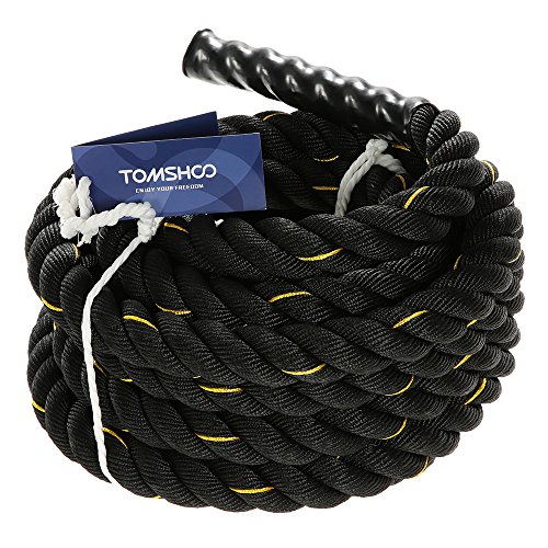 TOMSHOO Cuerda de Batalla Battle Rope Cuerda Fitness Formación Ejercicio de Diámetro de 38mm Longitud de 10m