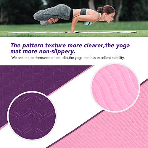 TOMSHOO Juego de Colchoneta Yoga, Esterilla Yoga Antideslizante de TPE 6mm/ 2 Bandas Resistencia Fitness/ 2 Bandas Elásticas Glúteos/Correa Yoga Algodón y Bolsa de Malla TOMSHOO Juego de Colchoneta Yoga, Esterilla Yoga Antideslizante de TPE 6mm/ 2 Bandas Resistencia Fitness/ 2 Bandas Elásticas Glúteos/Correa Yoga Algodón y Bolsa de Malla