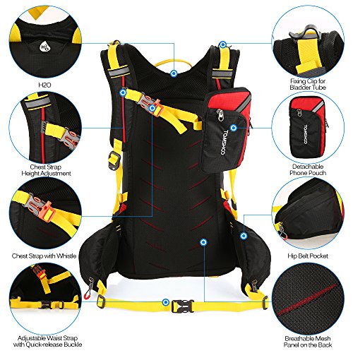 TOMSHOO Mochila Ciclismo 20L/30L Impermeable para Excursionismo Ciclismo Alpinismo Senderismo Camping al Aire Libre con Cubierta de Lluvia y del Casco TOMSHOO Mochila Ciclismo 20L/30L Impermeable para Excursionismo Ciclismo Alpinismo Senderismo Camping al Aire Libre con Cubierta de Lluvia y del Casco