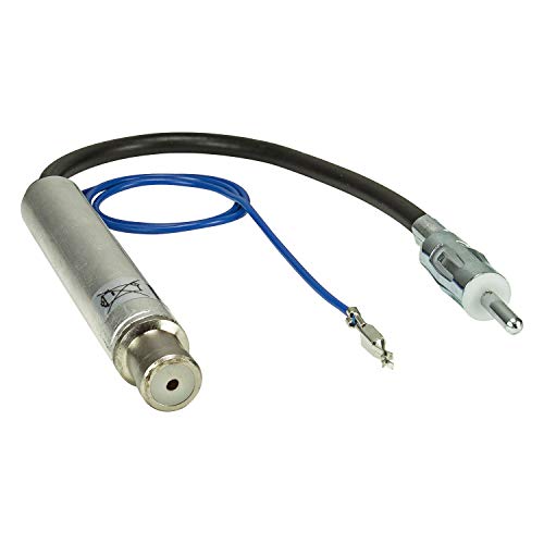 tomzz Audio 1503-001 - Adaptador de antena con alimentación fantasma compatible con Audi, Seat, Skoda, VW hasta 2005 a DIN