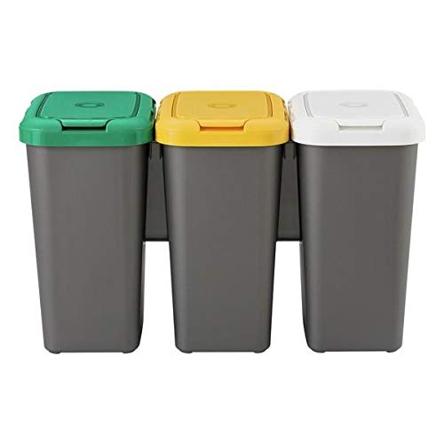 Tontarelli Set 3 PAPELERAS DE Reciclaje 77x32x47,5 cm, Triple, 75 litros Tontarelli Set 3 PAPELERAS DE Reciclaje 77x32x47,5 cm, Triple, 75 litros