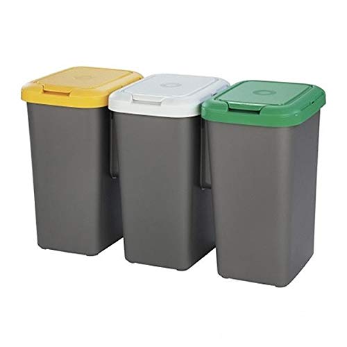 Tontarelli Set 3 PAPELERAS DE Reciclaje 77x32x47,5 cm, Triple, 75 litros Tontarelli Set 3 PAPELERAS DE Reciclaje 77x32x47,5 cm, Triple, 75 litros