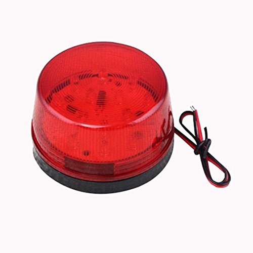 TOOGOO 12V Luz de Alarma LED Luz intermitente del estroboscopico para el sistema de alarma casera de la seguridad Rojo