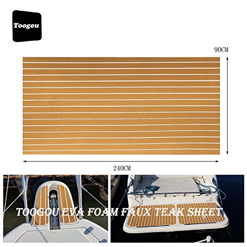 Toogou Alfombrilla antideslizante de espuma Eva de nueva generación con adhesivo 3M, cubierta de teca sintética para barcos, kayak Toogou Alfombrilla antideslizante de espuma Eva de nueva generación con adhesivo 3M, cubierta de teca sintética para barcos, kayak