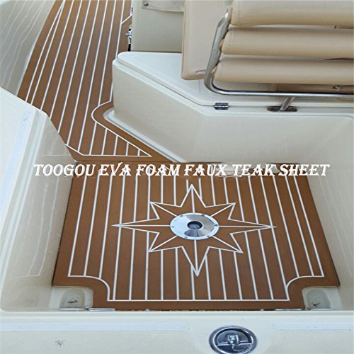 Toogou Alfombrilla antideslizante de espuma Eva de nueva generación con adhesivo 3M, cubierta de teca sintética para barcos, kayak Toogou Alfombrilla antideslizante de espuma Eva de nueva generación con adhesivo 3M, cubierta de teca sintética para barcos, kayak