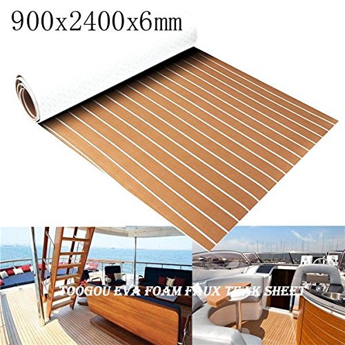 Toogou Alfombrilla antideslizante de espuma Eva de nueva generación con adhesivo 3M, cubierta de teca sintética para barcos, kayak Toogou Alfombrilla antideslizante de espuma Eva de nueva generación con adhesivo 3M, cubierta de teca sintética para barcos, kayak