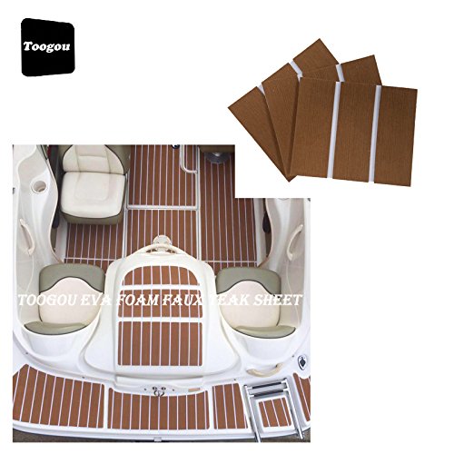 Toogou Alfombrilla antideslizante de espuma Eva de nueva generación con adhesivo 3M, cubierta de teca sintética para barcos, kayak Toogou Alfombrilla antideslizante de espuma Eva de nueva generación con adhesivo 3M, cubierta de teca sintética para barcos, kayak
