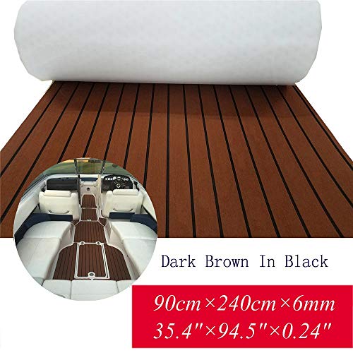 Toogou Alfombrilla antideslizante de espuma EVA para suelos marinos con adhesivo 3M, cubierta de teca sintética para barcos, kayak (marrón oscuro) Toogou Alfombrilla antideslizante de espuma EVA para suelos marinos con adhesivo 3M, cubierta de teca sintética para barcos, kayak (marrón oscuro)