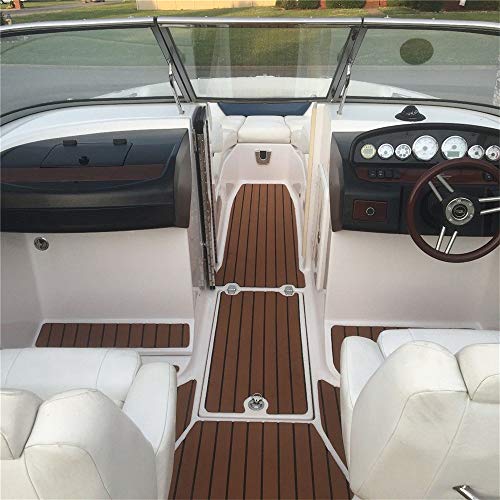 Toogou Alfombrilla antideslizante de espuma EVA para suelos marinos con adhesivo 3M, cubierta de teca sintética para barcos, kayak (marrón oscuro) Toogou Alfombrilla antideslizante de espuma EVA para suelos marinos con adhesivo 3M, cubierta de teca sintética para barcos, kayak (marrón oscuro)