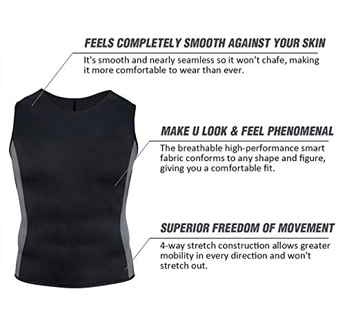 Tooklanet Camisetas Sudar Hombre Sin Mangas Neopreno Camiseta Reductora Compresion de Sauna Deportivo Entrenamiento Físico Tooklanet Camisetas Sudar Hombre Sin Mangas Neopreno Camiseta Reductora Compresion de Sauna Deportivo Entrenamiento Físico
