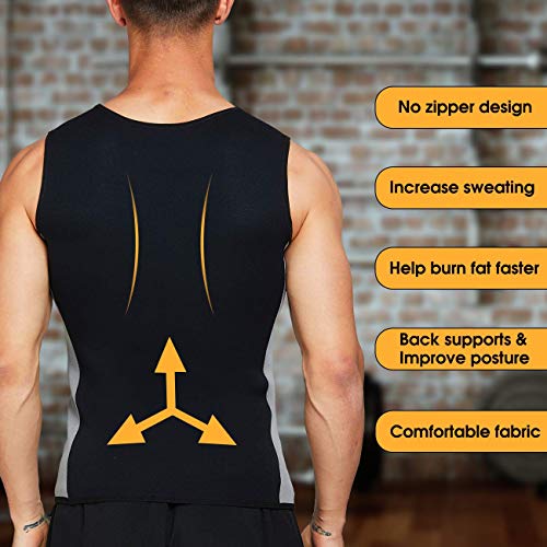 Tooklanet Camisetas Sudar Hombre Sin Mangas Neopreno Camiseta Reductora Compresion de Sauna Deportivo Entrenamiento Físico Tooklanet Camisetas Sudar Hombre Sin Mangas Neopreno Camiseta Reductora Compresion de Sauna Deportivo Entrenamiento Físico
