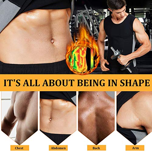 Tooklanet Camisetas Sudar Hombre Sin Mangas Neopreno Camiseta Reductora Compresion de Sauna Deportivo Entrenamiento Físico Tooklanet Camisetas Sudar Hombre Sin Mangas Neopreno Camiseta Reductora Compresion de Sauna Deportivo Entrenamiento Físico