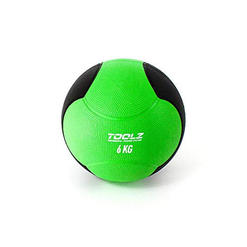 TOOLZ Medicine Ball 6 Kg Balón Medicinal, Unisex Adulto, Verde/Negro, Talla única