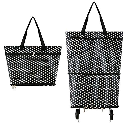 Toomett - Bolsa plegable plegable con ruedas, carrito de compras reutilizable para el hogar, supermercado, bolsa de gran capacidad # 3363 Toomett - Bolsa plegable plegable con ruedas, carrito de compras reutilizable para el hogar, supermercado, bolsa de gran capacidad # 3363