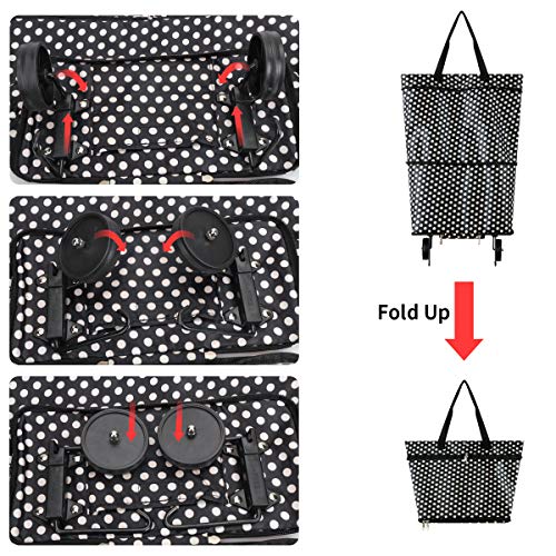 Toomett - Bolsa plegable plegable con ruedas, carrito de compras reutilizable para el hogar, supermercado, bolsa de gran capacidad # 3363 Toomett - Bolsa plegable plegable con ruedas, carrito de compras reutilizable para el hogar, supermercado, bolsa de gran capacidad # 3363