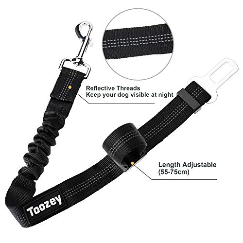Toozey Perro Cinturón de Seguridad, elástico Ruck dämp Fung y Fuerte mosquetón, Ajustable Perros Correa Alta Seguridad para Todas Las Razas Perros y Gatos, Negro Toozey Perro Cinturón de Seguridad, elástico Ruck dämp Fung y Fuerte mosquetón, Ajustable Perros Correa Alta Seguridad para Todas Las Razas Perros y Gatos, Negro
