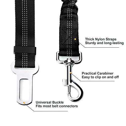 Toozey Perro Cinturón de Seguridad, elástico Ruck dämp Fung y Fuerte mosquetón, Ajustable Perros Correa Alta Seguridad para Todas Las Razas Perros y Gatos, Negro Toozey Perro Cinturón de Seguridad, elástico Ruck dämp Fung y Fuerte mosquetón, Ajustable Perros Correa Alta Seguridad para Todas Las Razas Perros y Gatos, Negro