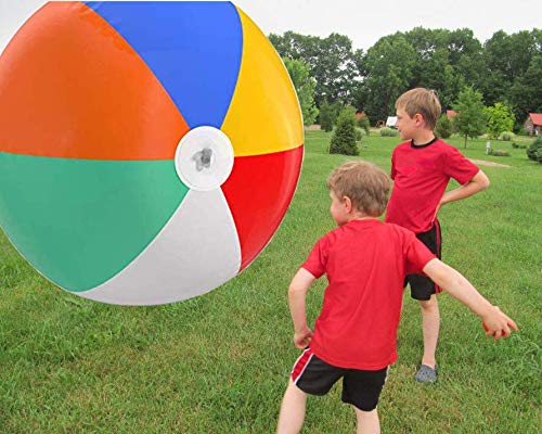 Top Race Bolas de Playa inflables Gigantes de 60 Pulgadas para la Piscina, la Playa, Las Fiestas de Verano y los Regalos | 5 pies de Altura Blow up Pelota de Playa de Color Arco Iris Top Race Bolas de Playa inflables Gigantes de 60 Pulgadas para la Piscina, la Playa, Las Fiestas de Verano y los Regalos | 5 pies de Altura Blow up Pelota de Playa de Color Arco Iris