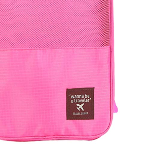 TOPBATHY Bolsa de Almacenamiento de Zapatos de Viaje Impermeable a Prueba de Polvo Zapato Tote Hold puches Cremallera 3 Capas Botas Organizador para Hombres Mujeres (Rosa)