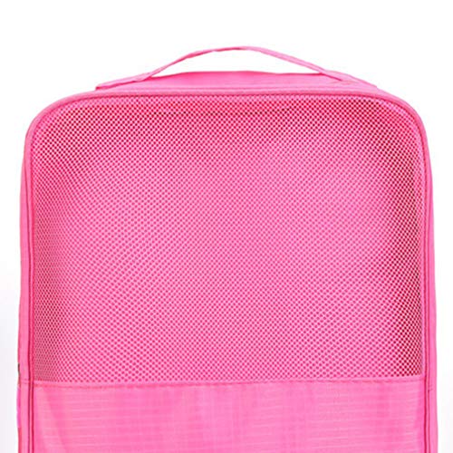 TOPBATHY Bolsa de Almacenamiento de Zapatos de Viaje Impermeable a Prueba de Polvo Zapato Tote Hold puches Cremallera 3 Capas Botas Organizador para Hombres Mujeres (Rosa)