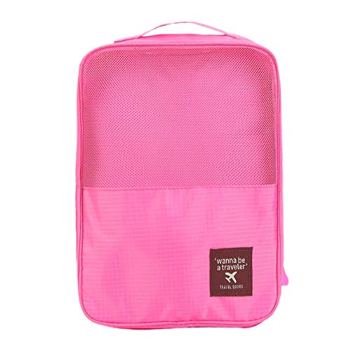 TOPBATHY Bolsa de Almacenamiento de Zapatos de Viaje Impermeable a Prueba de Polvo Zapato Tote Hold puches Cremallera 3 Capas Botas Organizador para Hombres Mujeres (Rosa)