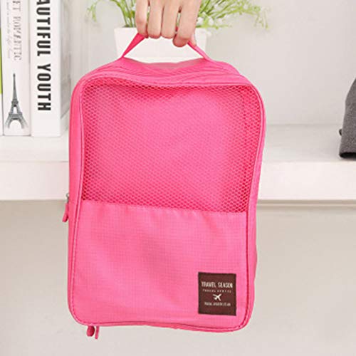 TOPBATHY Bolsa de Almacenamiento de Zapatos de Viaje Impermeable a Prueba de Polvo Zapato Tote Hold puches Cremallera 3 Capas Botas Organizador para Hombres Mujeres (Rosa)