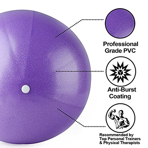 TopBine 2 Piezas Pelota de Pilates para Yoga, Barra, Entrenamiento y Terapia Física, Mejora el Equilibrio, Fuerza de Núcleo, Dolor de Espalda y Postura, Viene con Paja Inflable