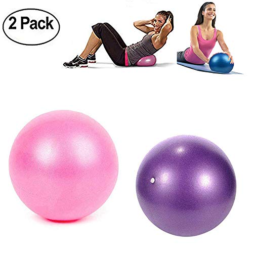 TopBine 2 Piezas Pelota de Pilates para Yoga, Barra, Entrenamiento y Terapia Física, Mejora el Equilibrio, Fuerza de Núcleo, Dolor de Espalda y Postura, Viene con Paja Inflable